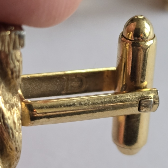 Vintage Twist cufflinks gold tone cuff links rectangular men jewelry - Picture 4 of 10